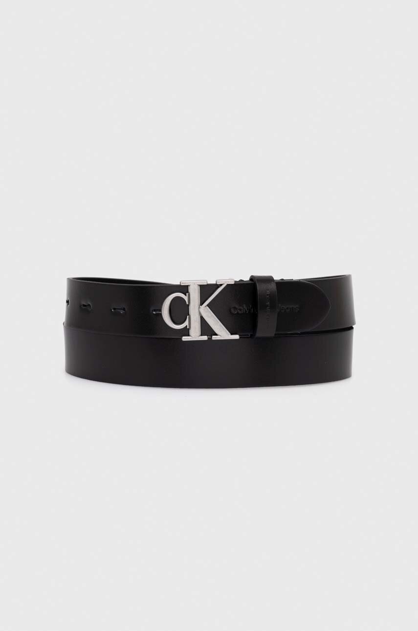 

Кожен колан Calvin Klein Jeans дамски в черно, Черен