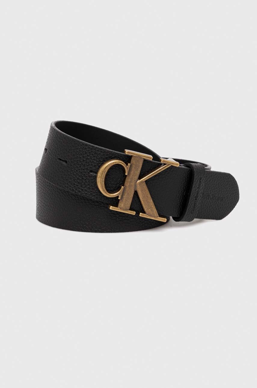 

Кожен колан Calvin Klein Jeans дамски в черно, Черен