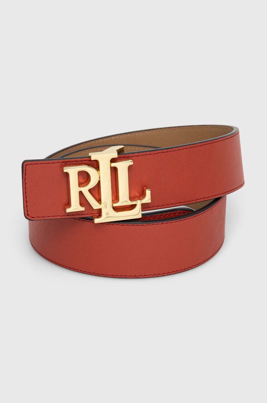 

Шкіряний ремінь Lauren Ralph Lauren жіночий колір червоний