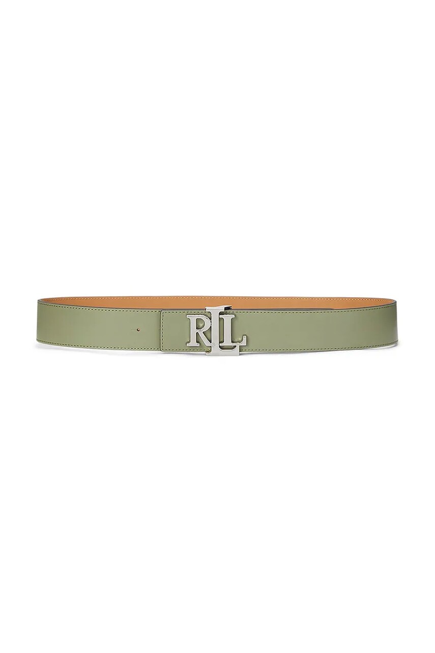 Levně Kožený pásek Lauren Ralph Lauren dámský, zelená barva, 412912041