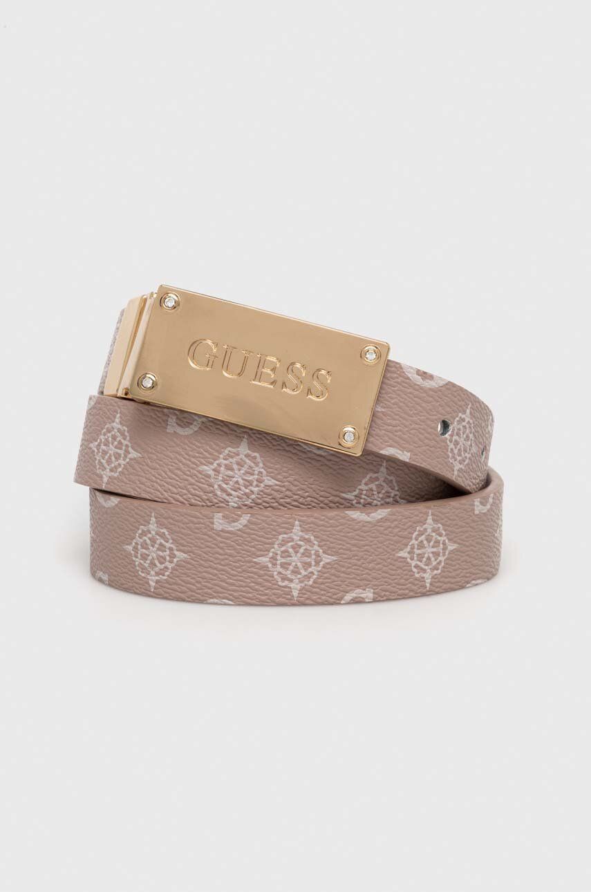 E-shop Oboustranný pásek Guess dámský, růžová barva