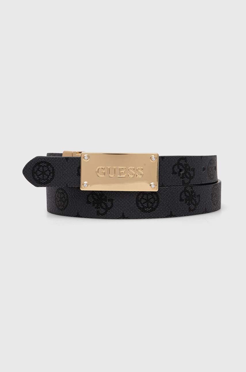 

Двосторонній ремінь Guess жіночий колір чорний