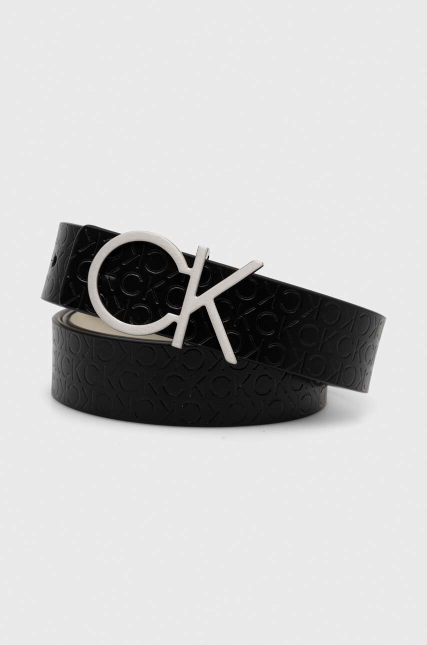 

Кожен колан с две лица Calvin Klein дамски в черно, Черен