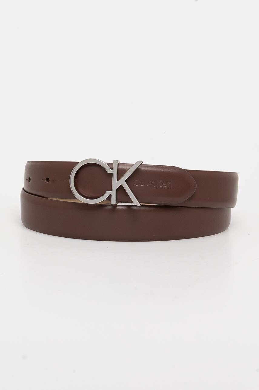 

Кожен колан Calvin Klein дамски в кафяво K60K610157, Кафяв
