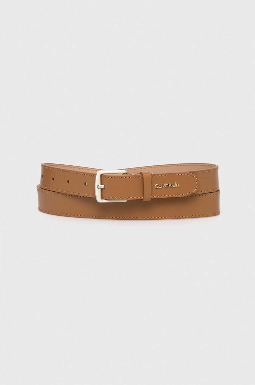 

Кожен колан Calvin Klein дамски в бежово, Бежов
