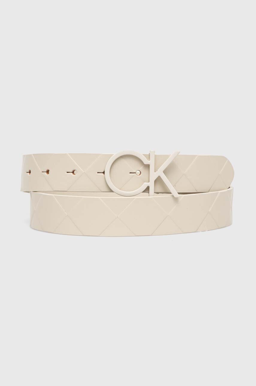 

Кожен колан Calvin Klein дамски в бежово K60K611102, Бежов