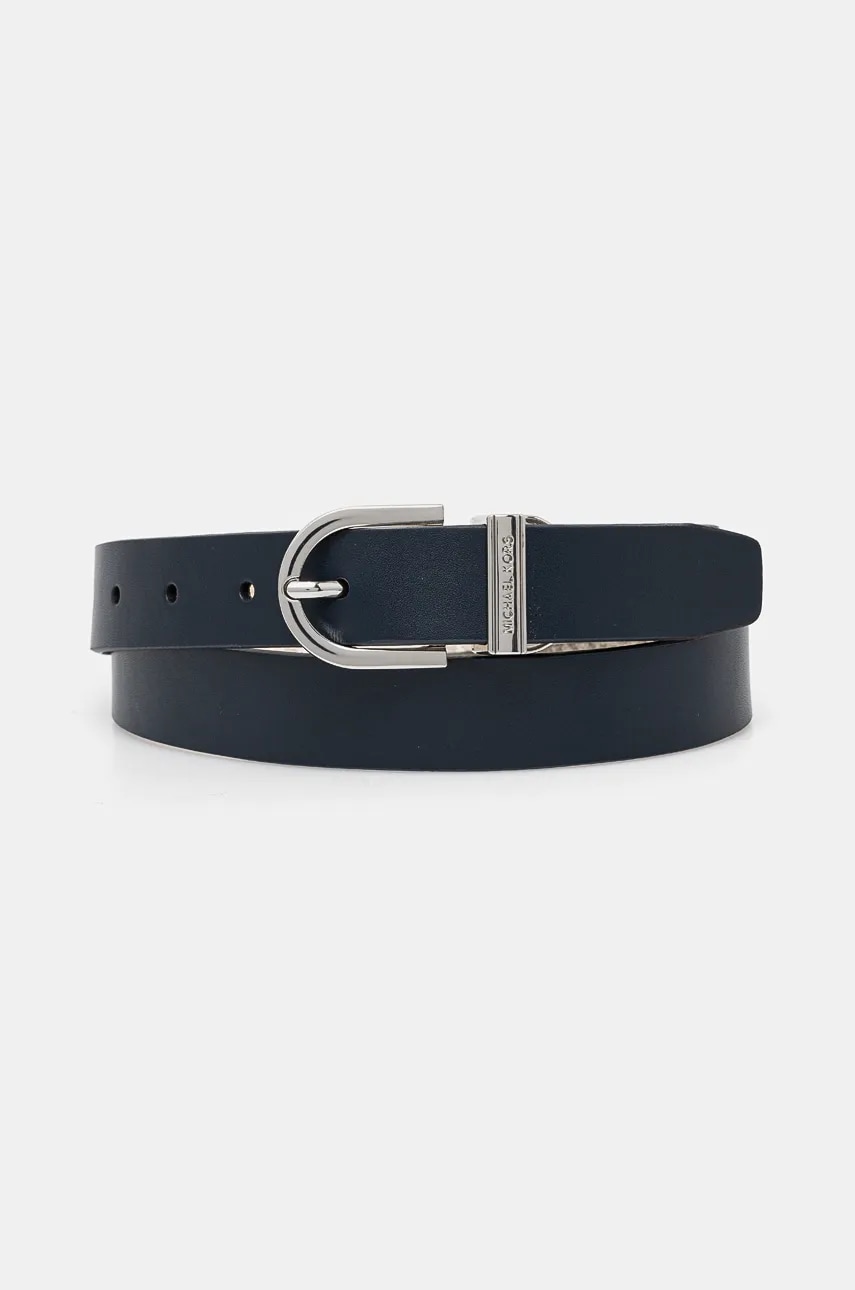 Levně Oboustranný pásek MICHAEL Michael Kors dámský, tmavomodrá barva