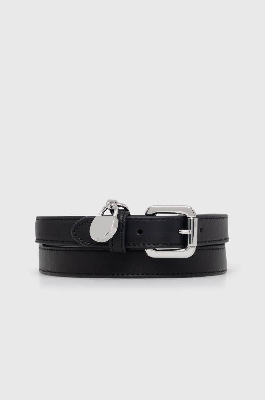 E-shop Kožený pásek Lauren Ralph Lauren dámský, černá barva