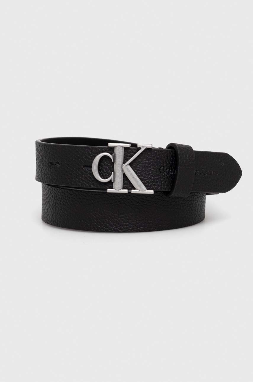 

Кожен колан Calvin Klein Jeans дамски в черно, Черен