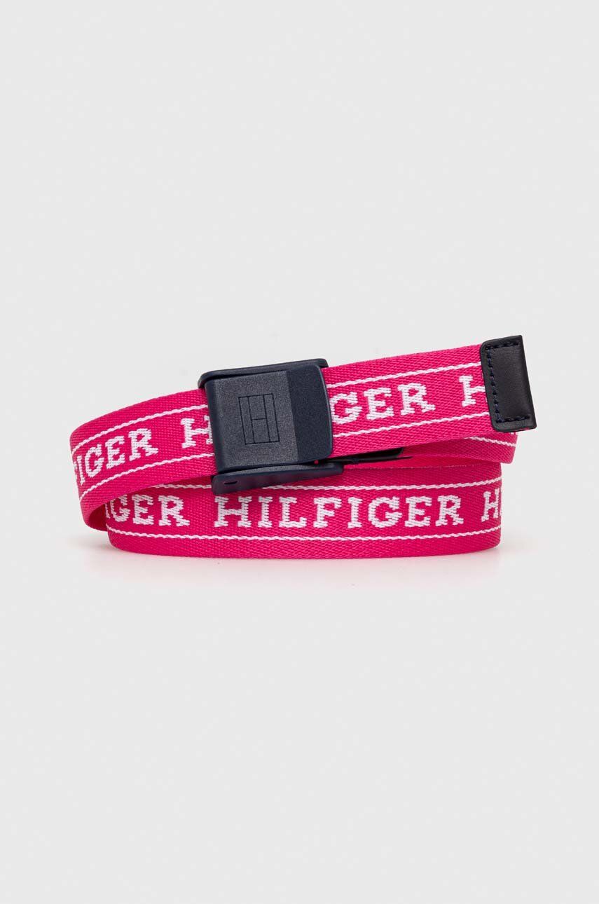 Dětský pásek Tommy Hilfiger růžová barva - růžová - 100 % Polyester