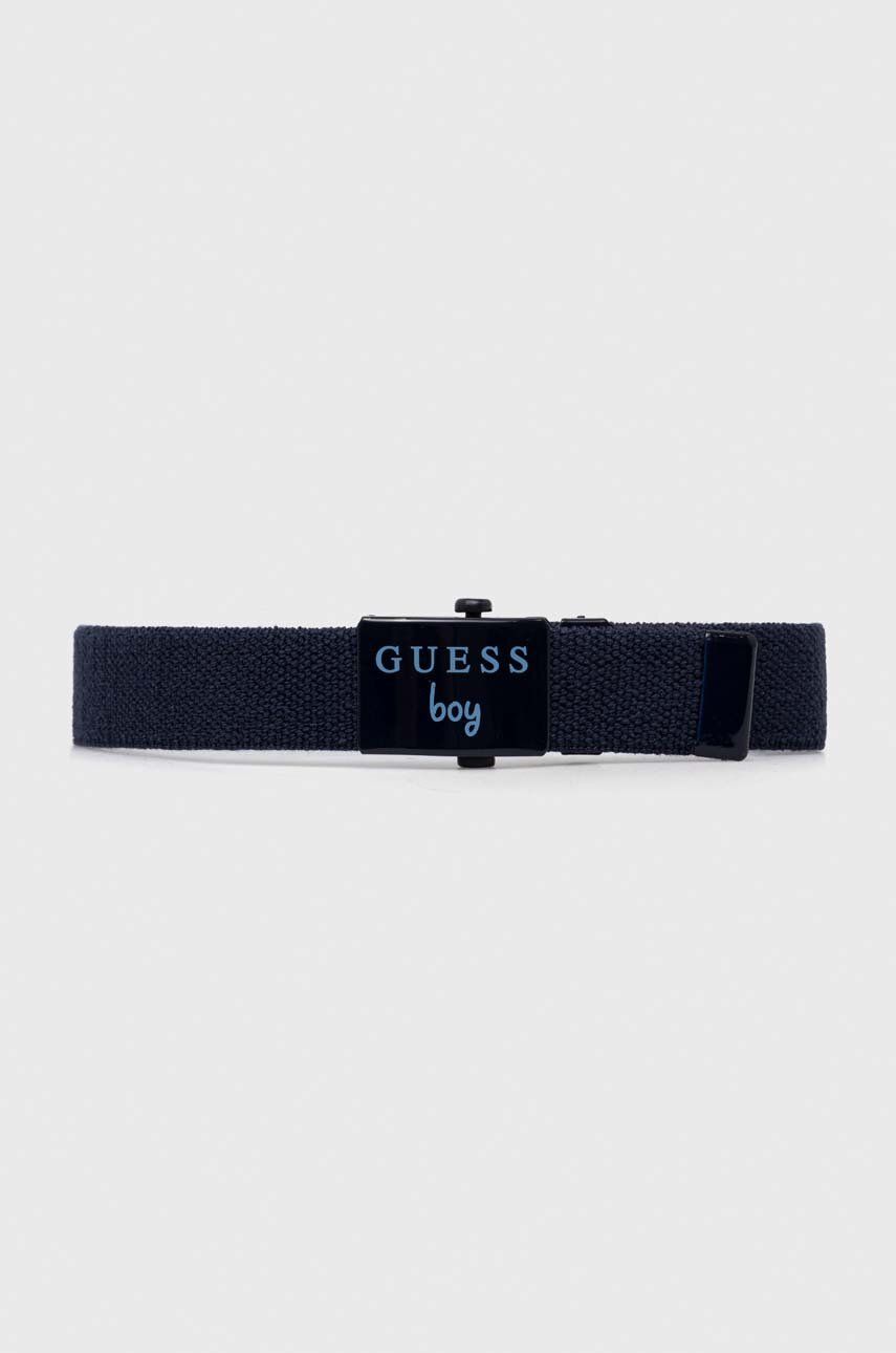 Dětský pásek Guess tmavomodrá barva - námořnická modř - 38 % Bavlna