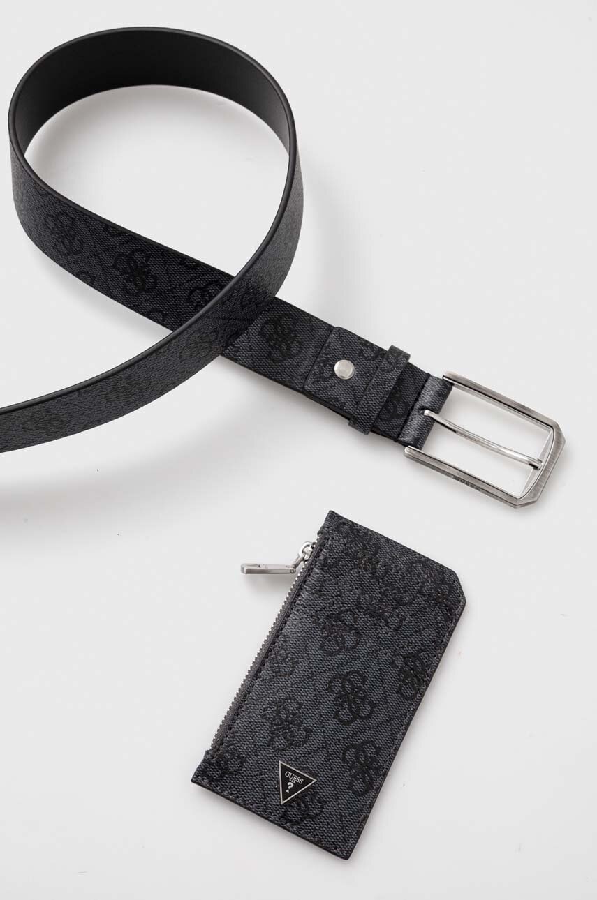 

Ремінь і футляр для карт Guess колір чорний