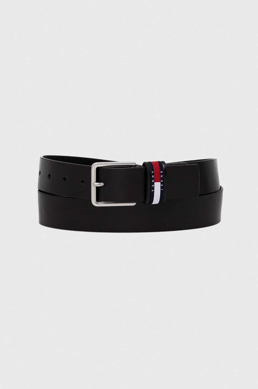 

Кожен колан Tommy Jeans мъжки в черно, Черен