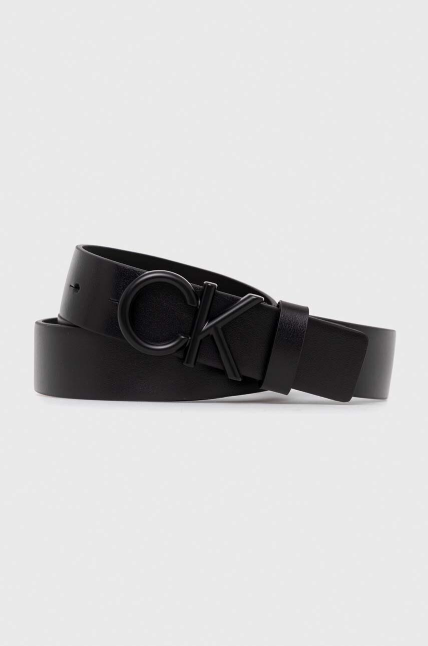 

Кожен колан Calvin Klein мъжки в черно, Черен