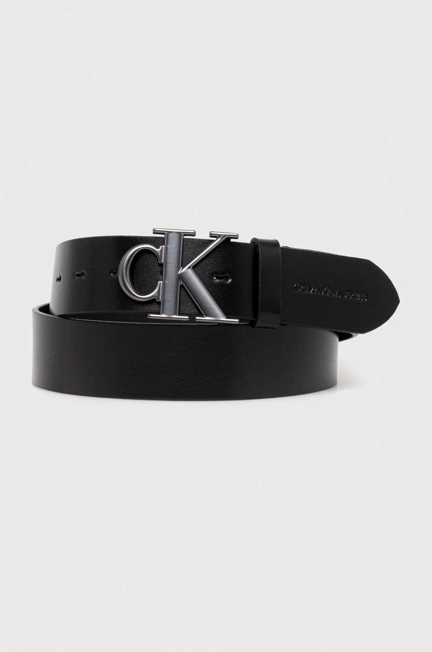 

Кожен колан Calvin Klein Jeans мъжки в черно, Черен