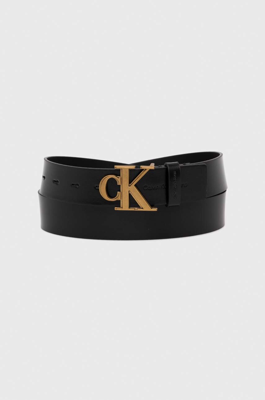 

Кожен колан Calvin Klein Jeans мъжки в черно, Черен