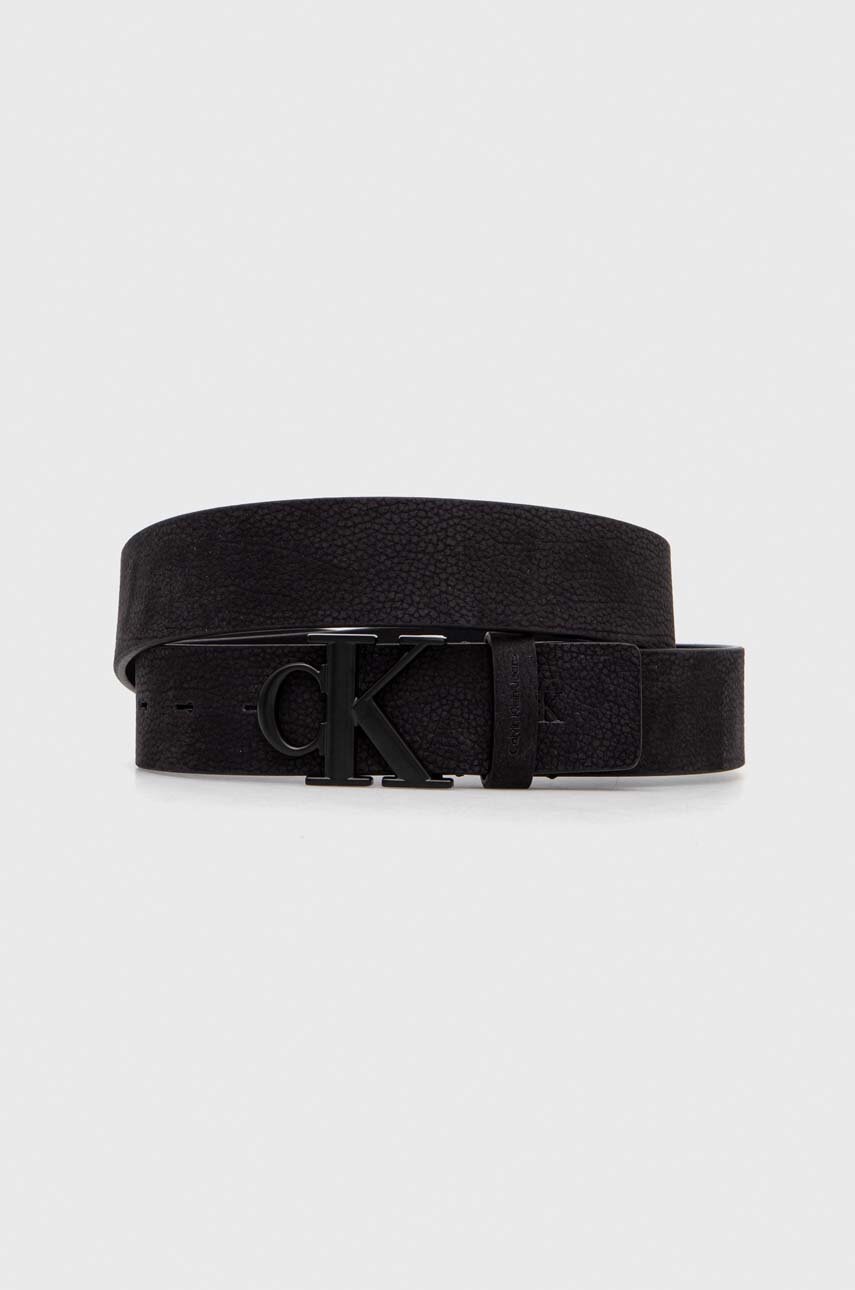 

Кожен колан Calvin Klein Jeans мъжки в черно, Черен