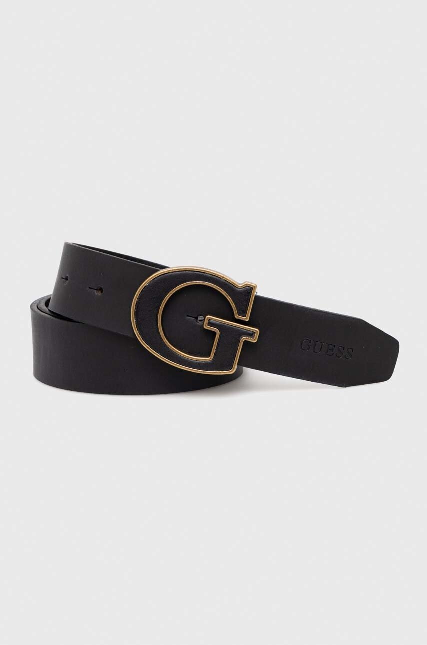 

Шкіряний ремінь Guess чоловічий колір чорний