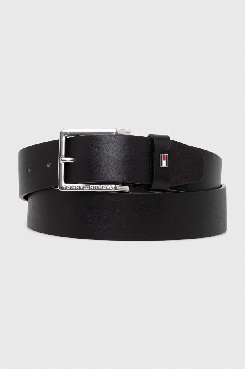 

Шкіряний ремінь Tommy Hilfiger чоловічий колір чорний