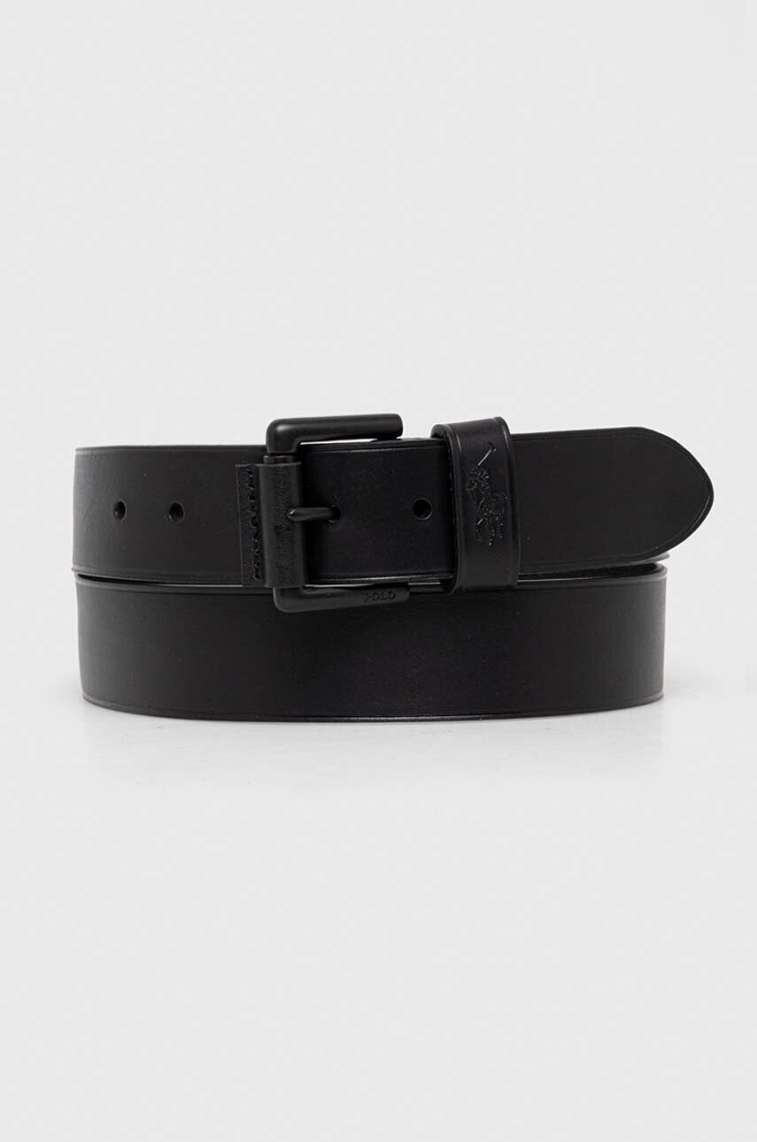 Levně Kožený pásek Polo Ralph Lauren pánský, černá barva, 405898668