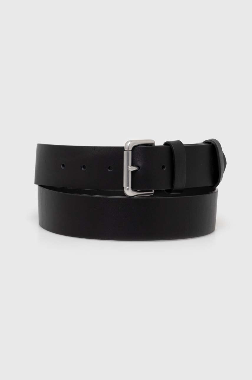 E-shop Kožený pásek Polo Ralph Lauren pánský, černá barva