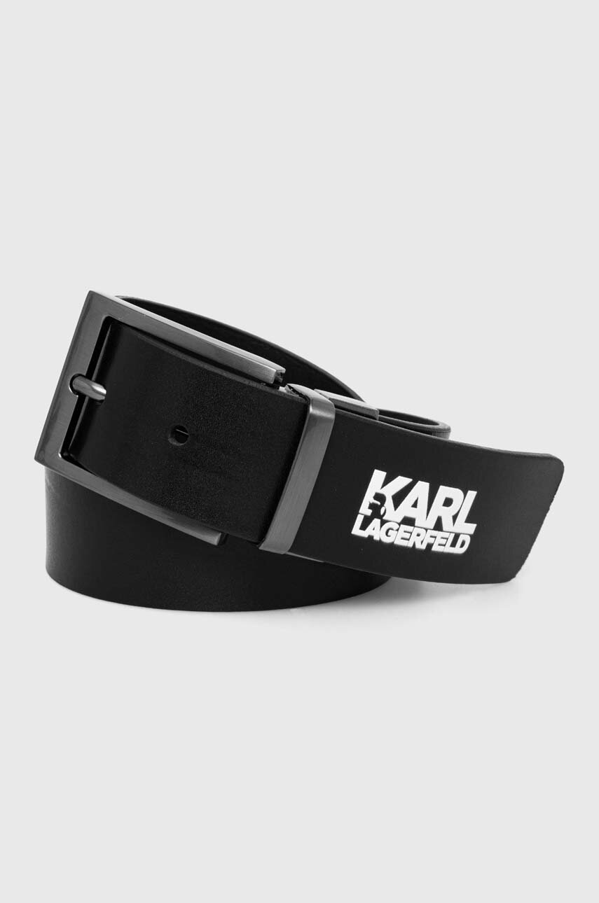 

Двосторонній шкіряний ремінь Karl Lagerfeld чоловічий колір чорний