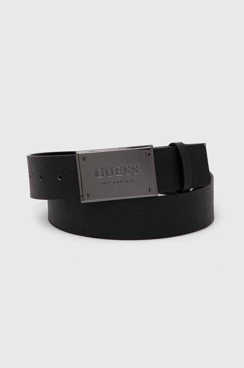 

Шкіряний ремінь Guess чоловічий колір чорний