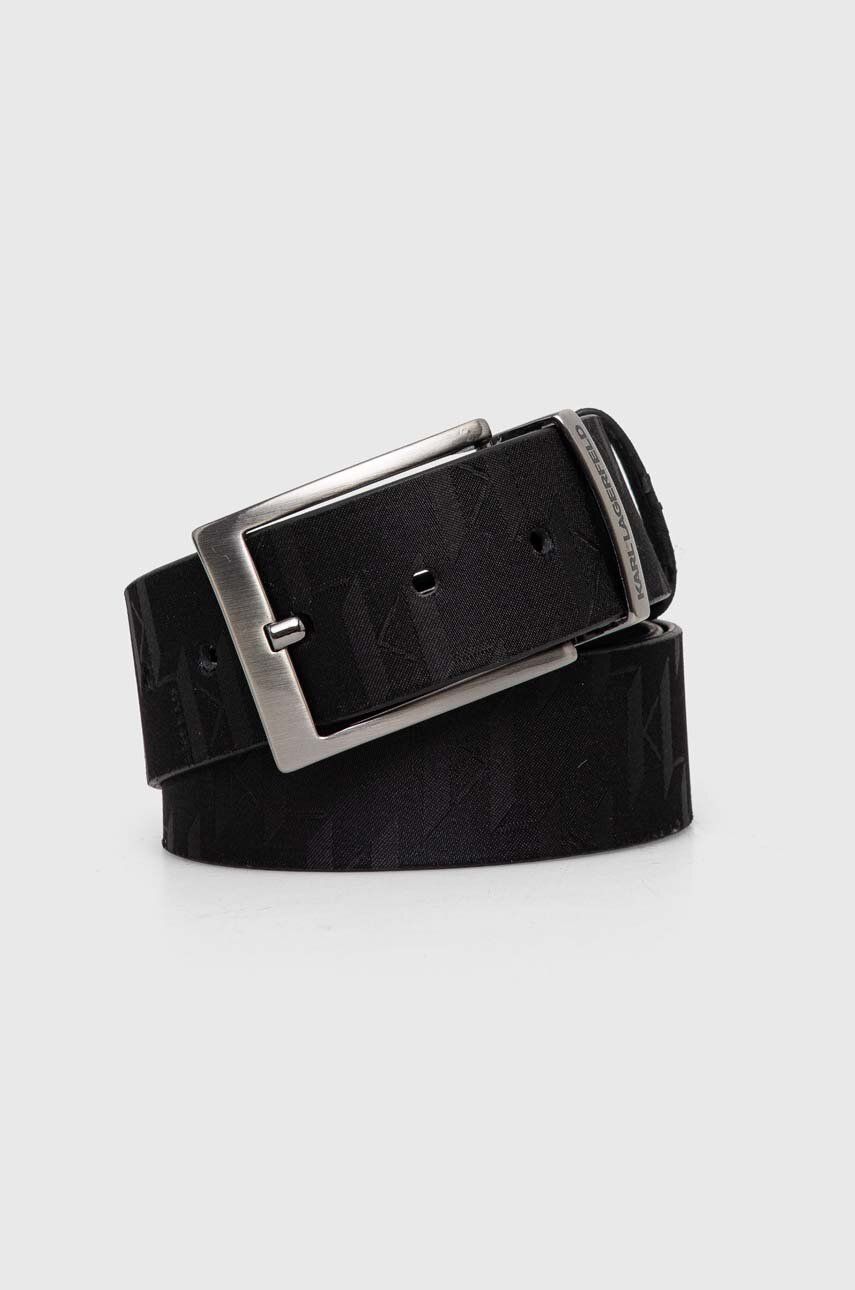 E-shop Oboustranný pásek Karl Lagerfeld pánský, černá barva