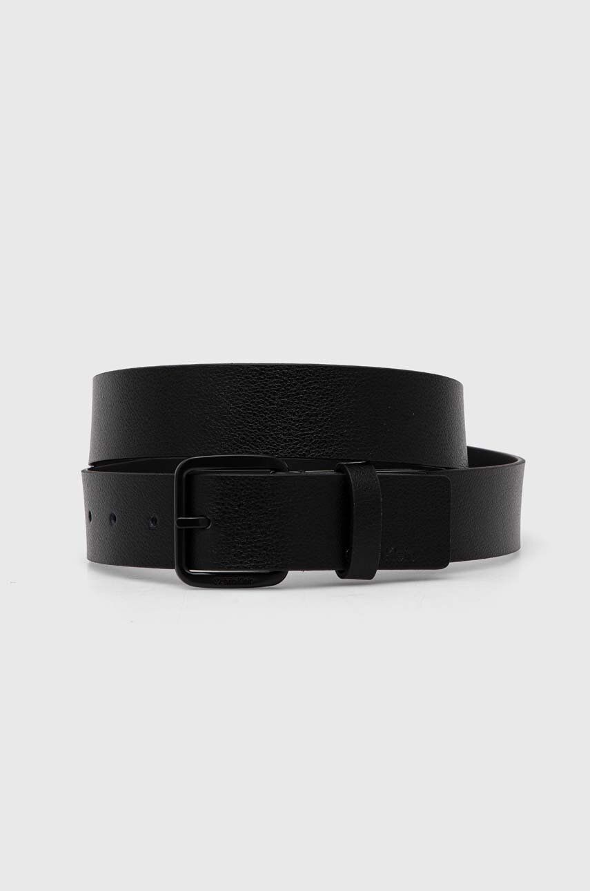 Levně Kožený pásek Calvin Klein pánský, černá barva, K50K509955