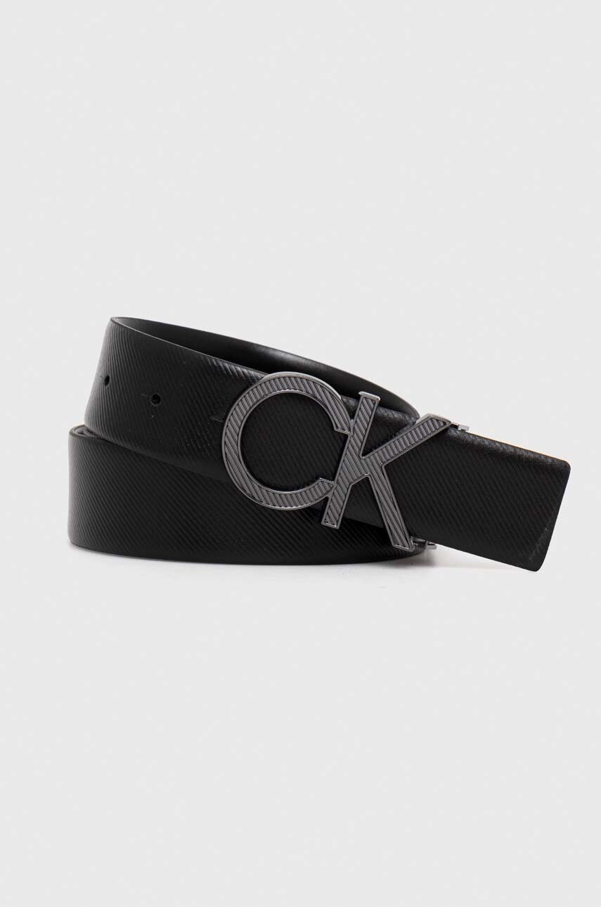 

Кожен колан Calvin Klein мъжки в черно, Черен