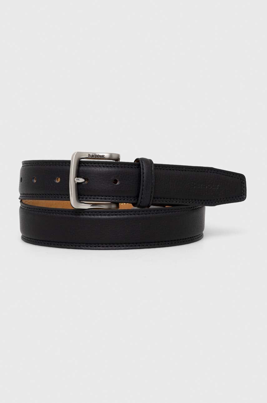 Barbour curea de piele barbati, culoarea negru Barbour curea de piele barbati, culoarea negru