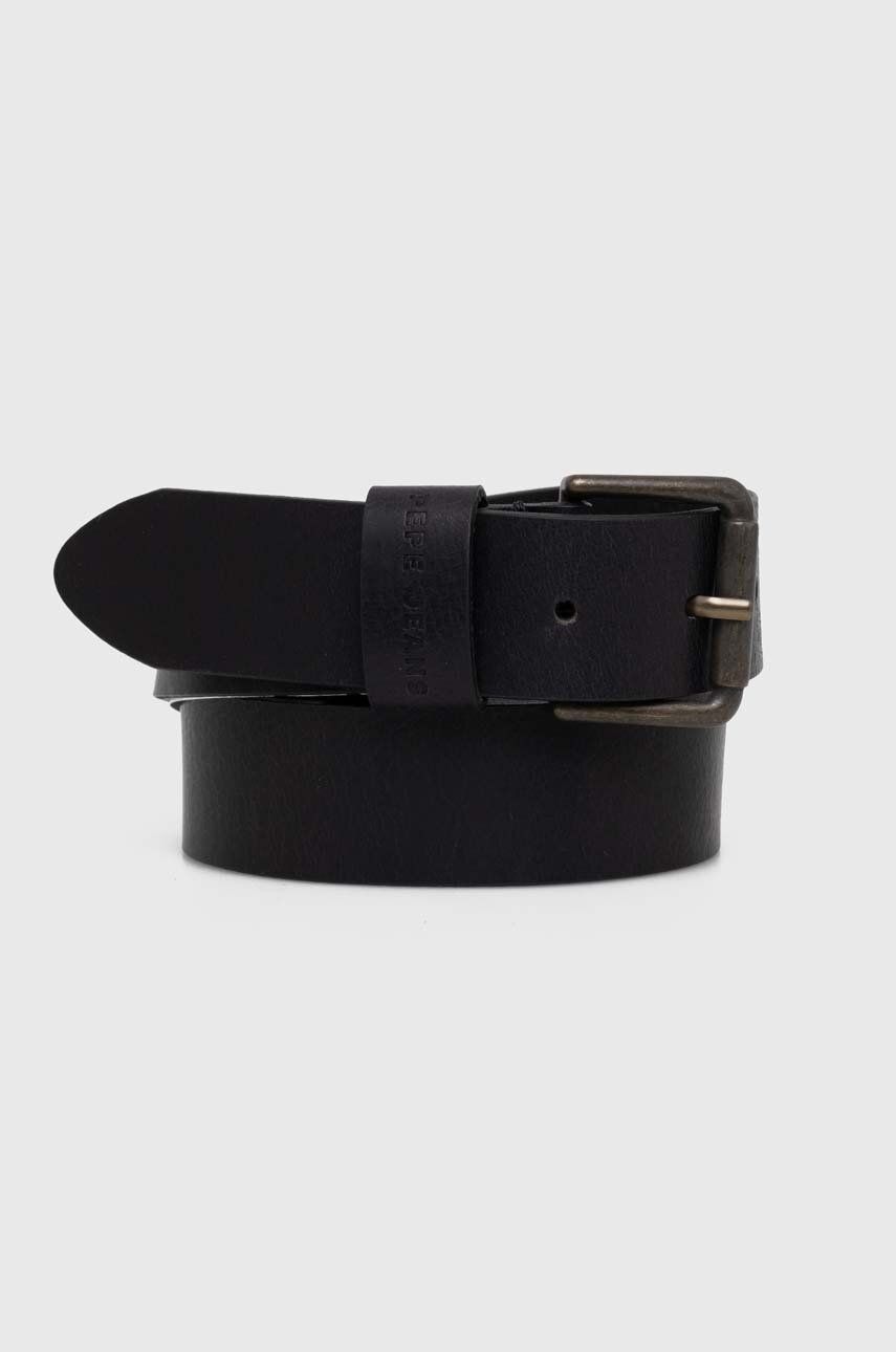 E-shop Kožený pásek Pepe Jeans pánský, černá barva