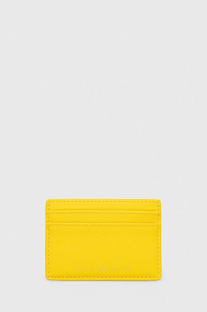 Pouzdro na karty Tommy Hilfiger žlutá barva - žlutá -  51 % Recyklovaný polyester