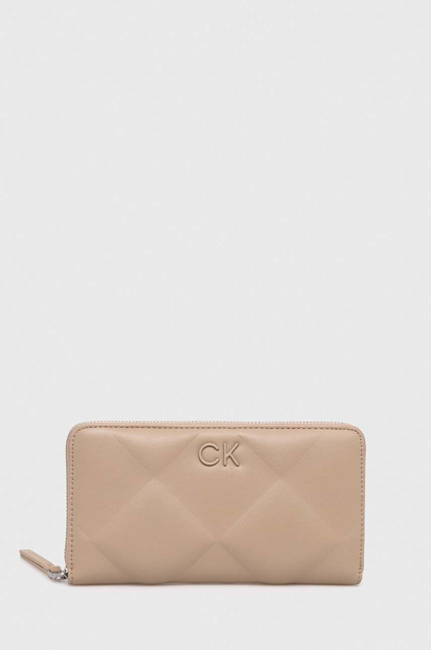

Портмоне Calvin Klein дамски в бежово, Бежов
