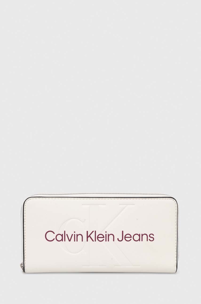 Levně Peněženka Calvin Klein Jeans bílá barva, K60K607634