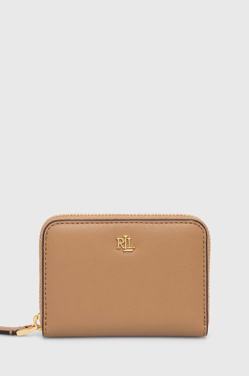 

Кожен портфейл Lauren Ralph Lauren дамски в бежово, Бежов