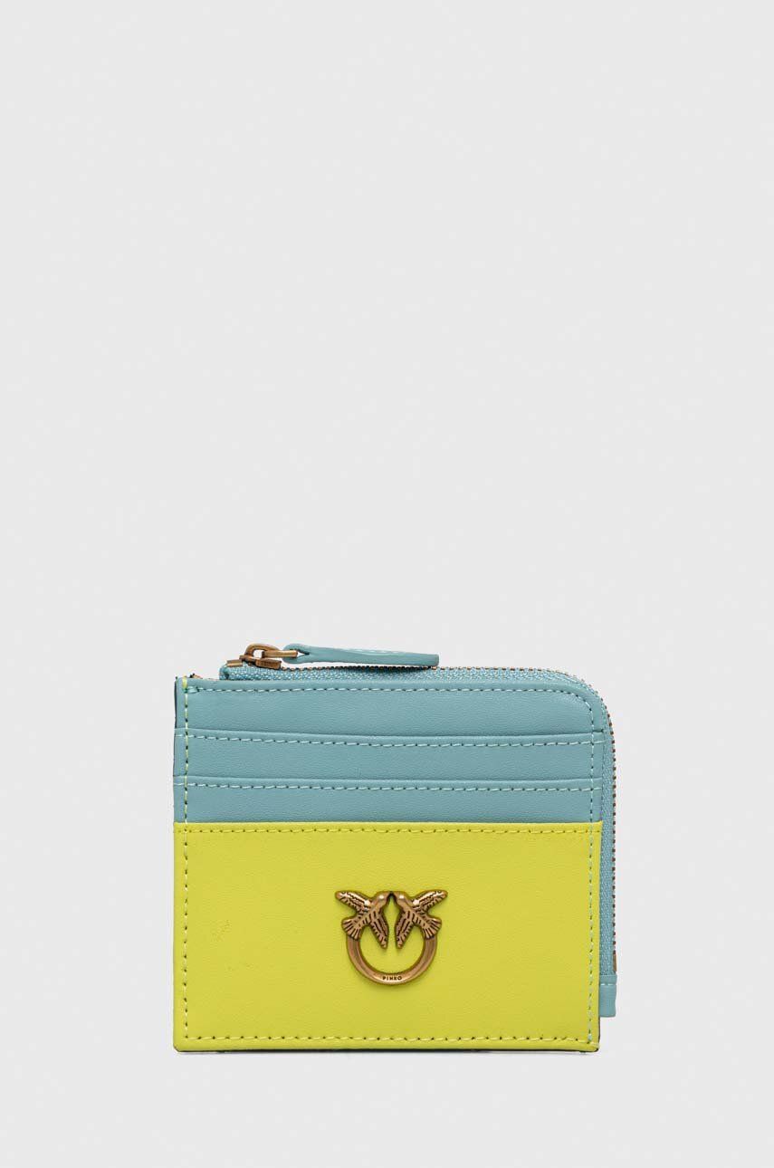 Kožená peňaženka Pinko dámsky, žltá farba, 100879.A0GK
