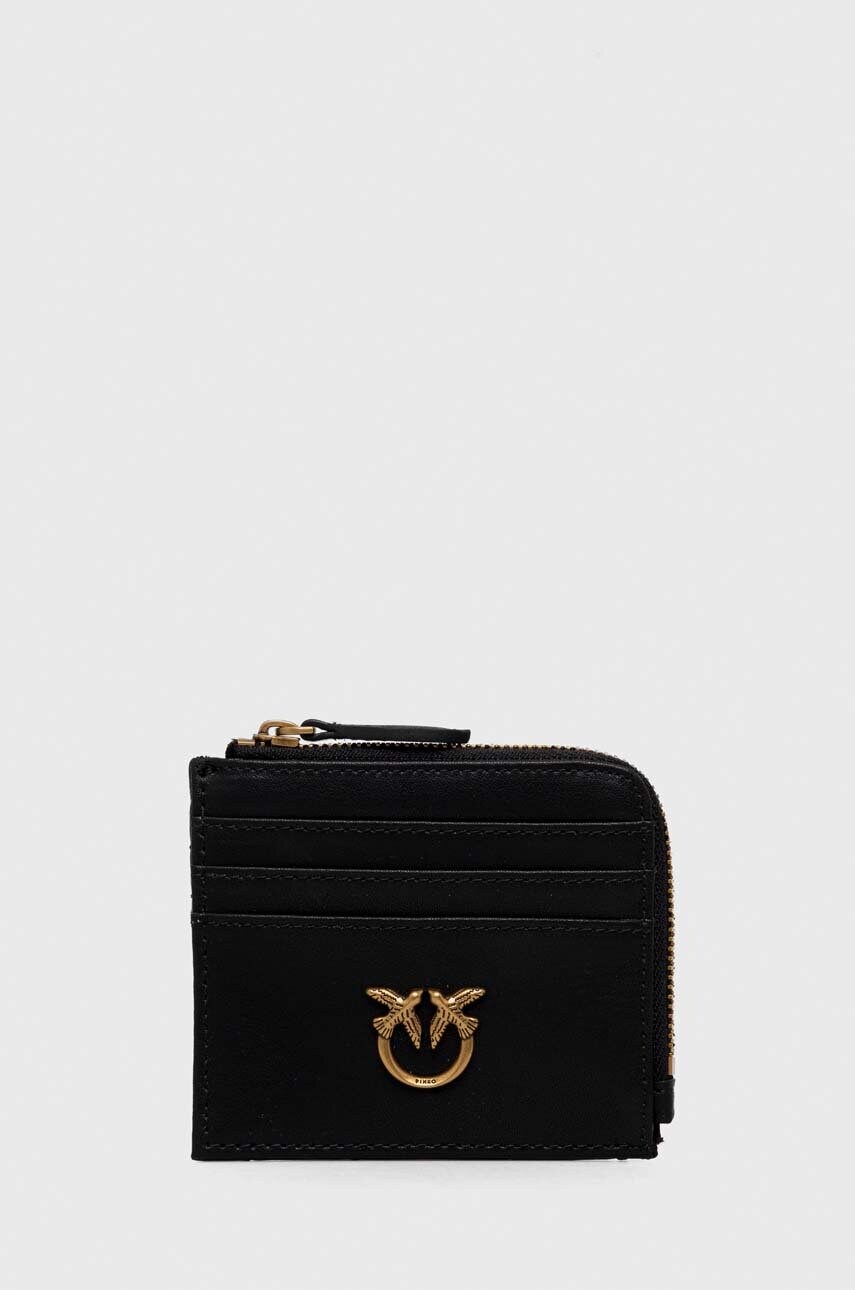 

Кожен портфейл Pinko дамски в черно, Черен