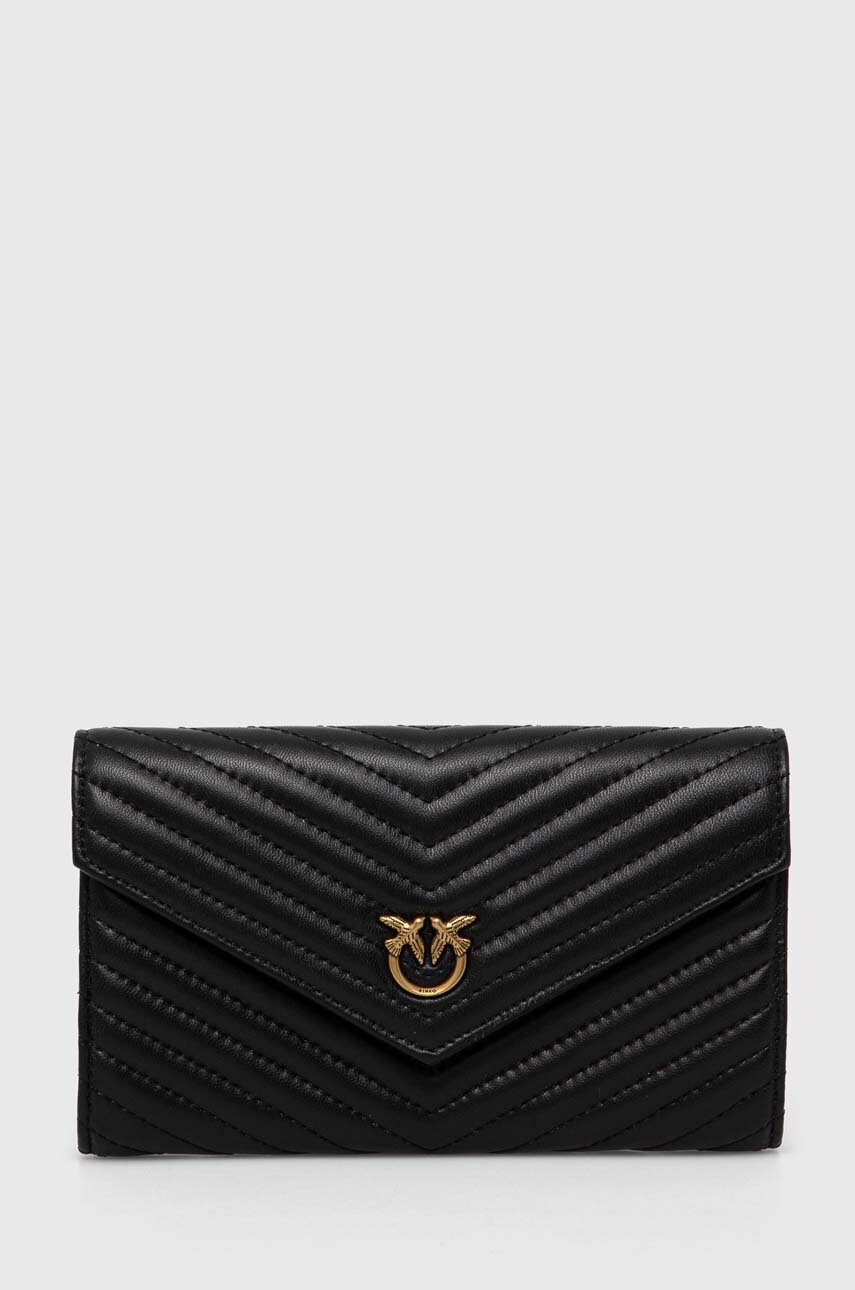 

Кожен портфейл Pinko дамски в черно, Черен