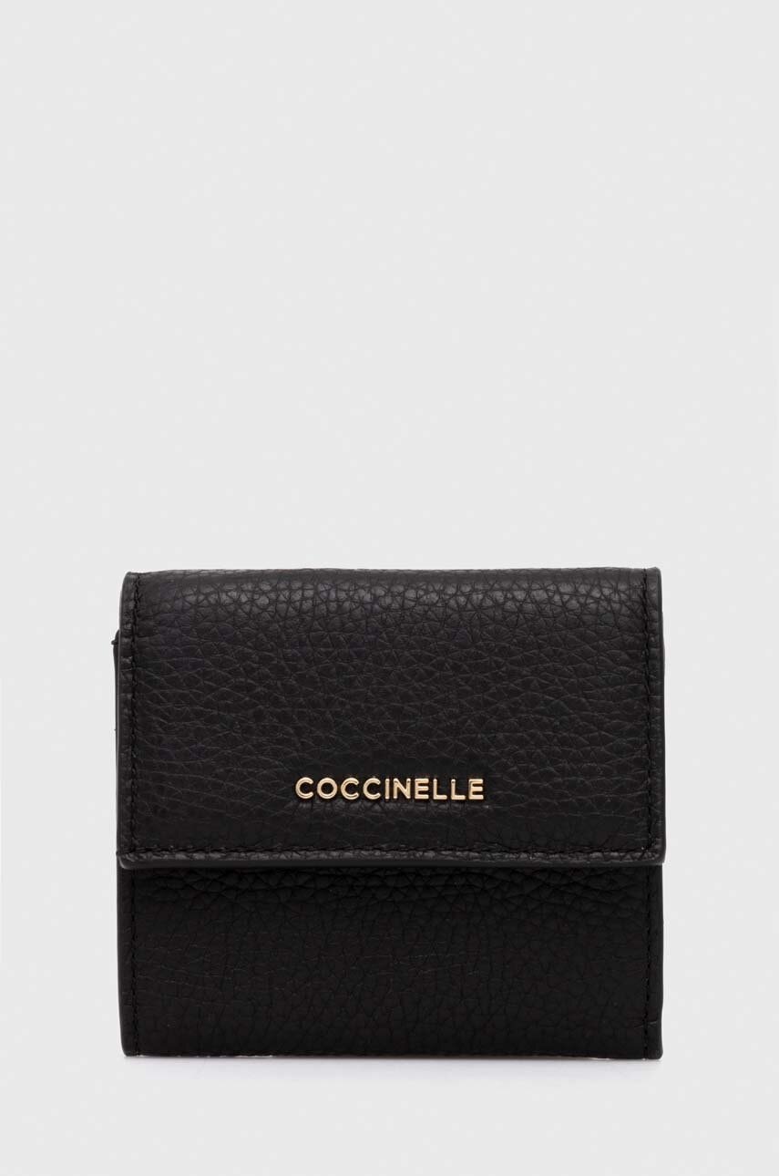 Coccinelle portofel de piele femei, culoarea negru, E2 MW5 11 B8 01