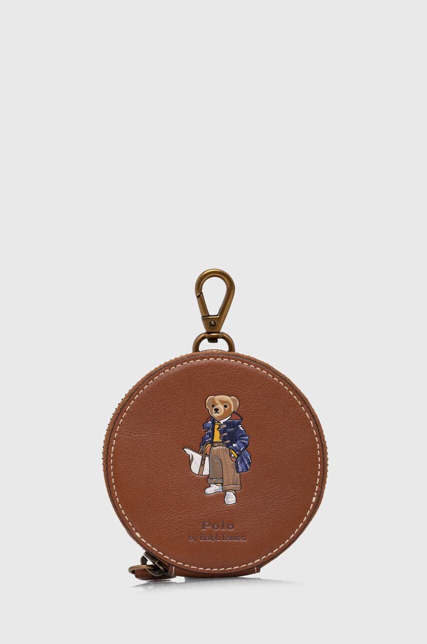 

Кожаный кошелек Polo Ralph Lauren женский цвет коричневый