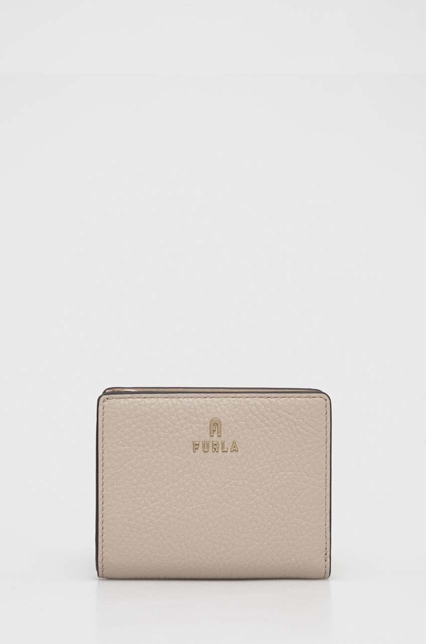 

Кожаный кошелек Furla женский цвет бежевый