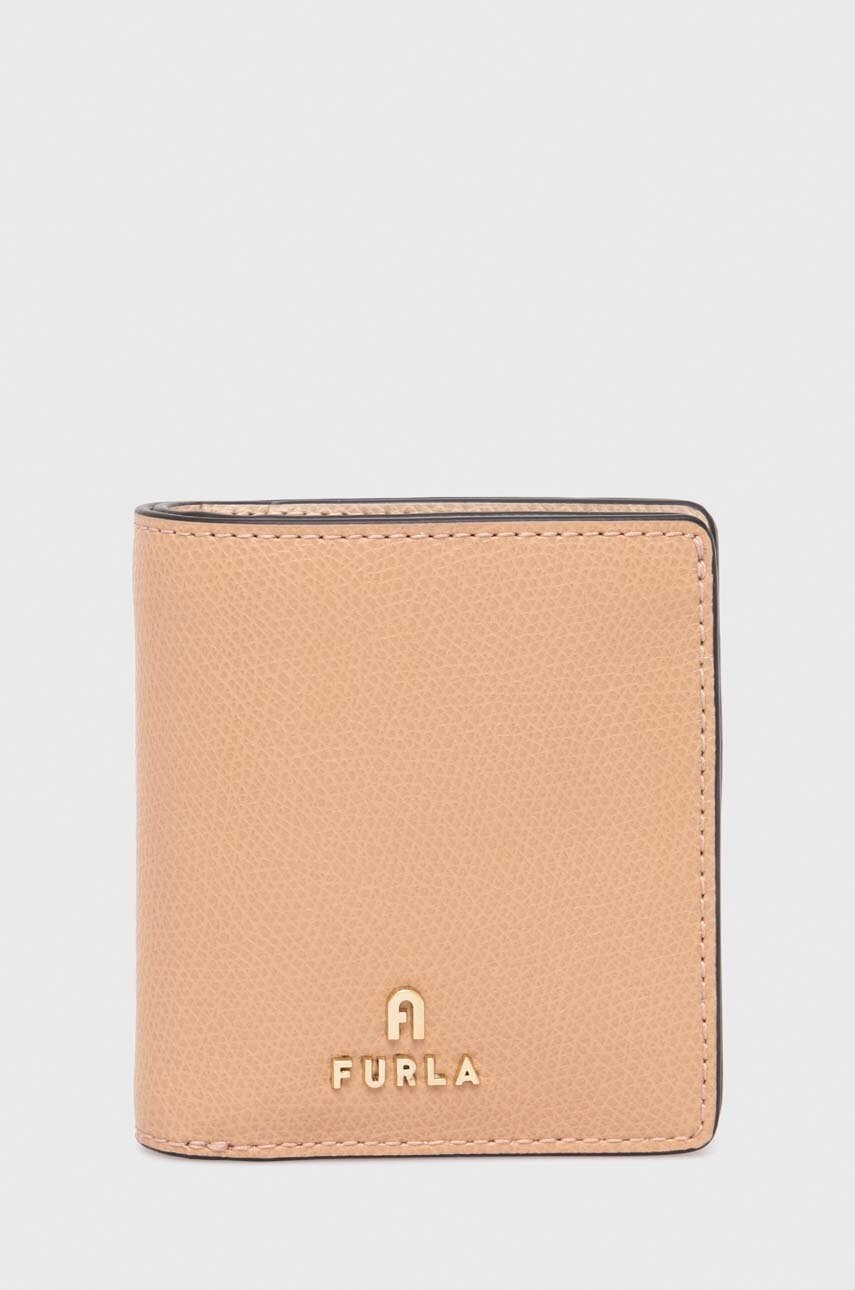 

Кожен портфейл Furla дамски в розово, Розов