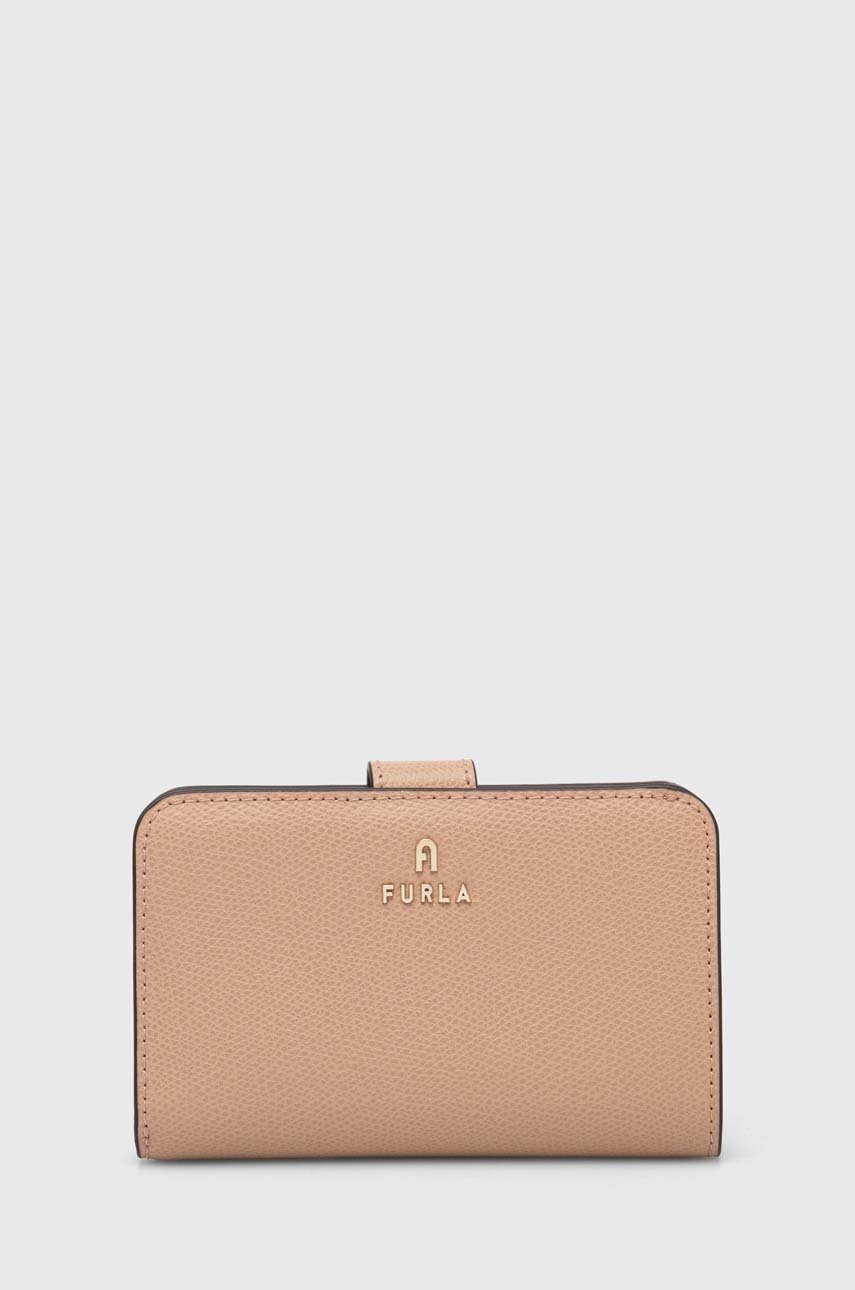 

Кожен портфейл Furla дамски в розово, Розов