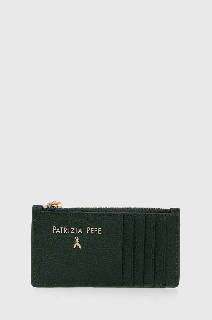Levně Kožená peněženka Patrizia Pepe zelená barva, CQ9105 L001