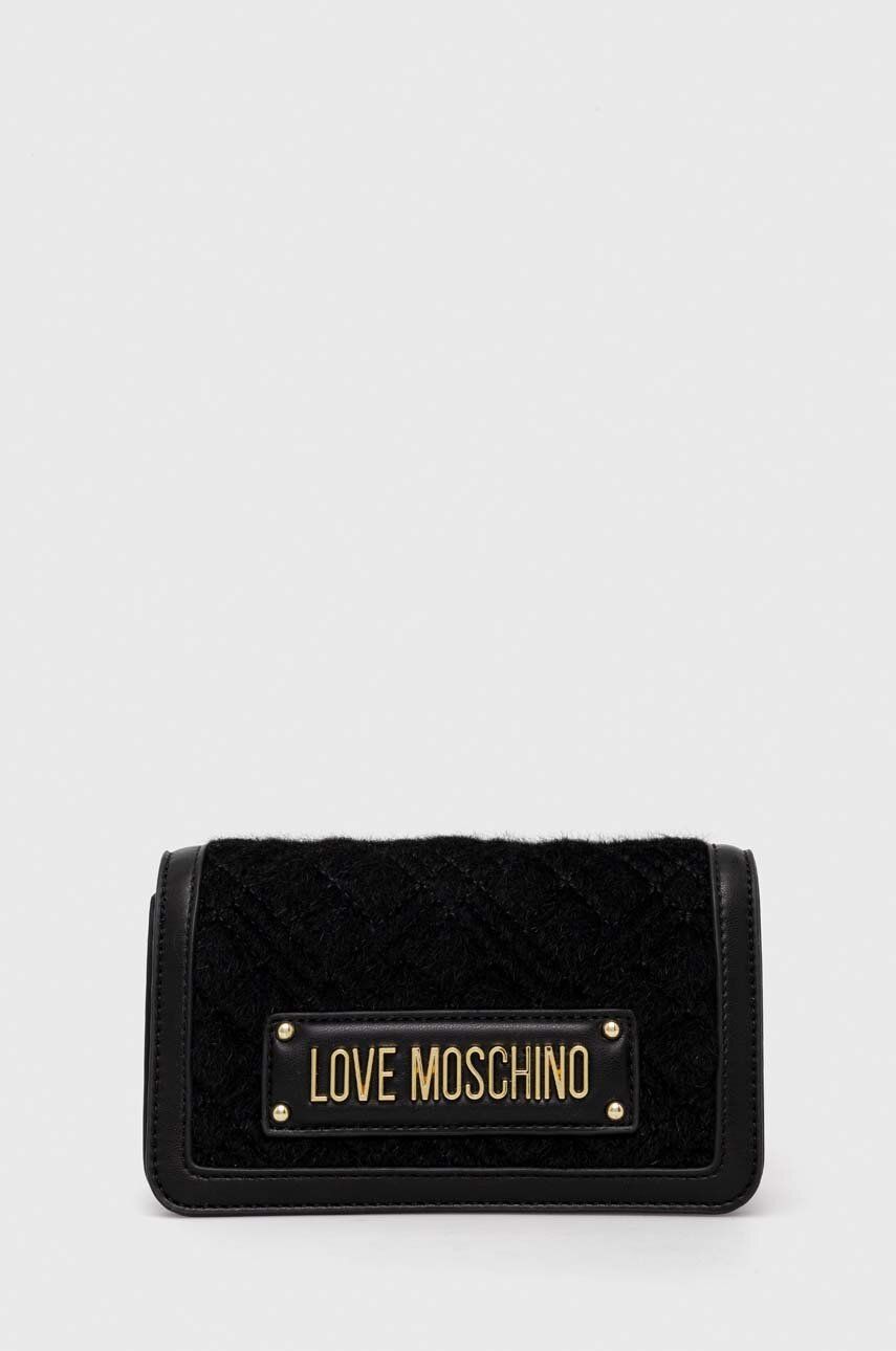 Peňaženka Love Moschino dámsky, čierna farba