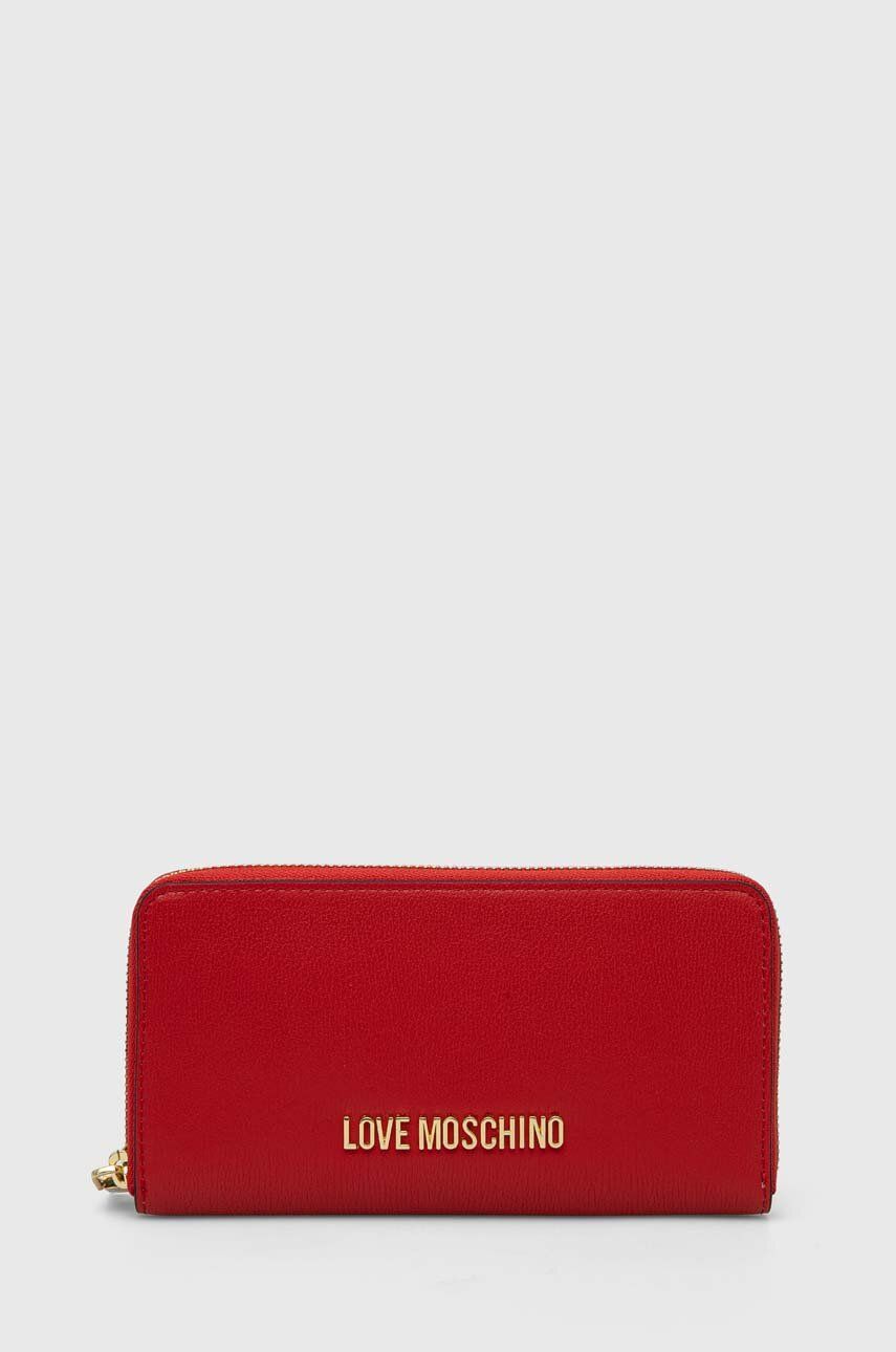 Peněženka Love Moschino červená barva - červená -  100 % PU