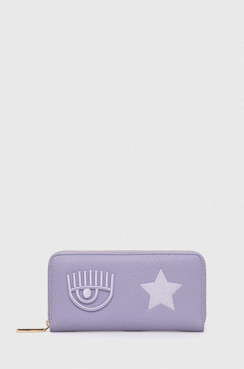 Chiara Ferragni portofel femei, culoarea violet