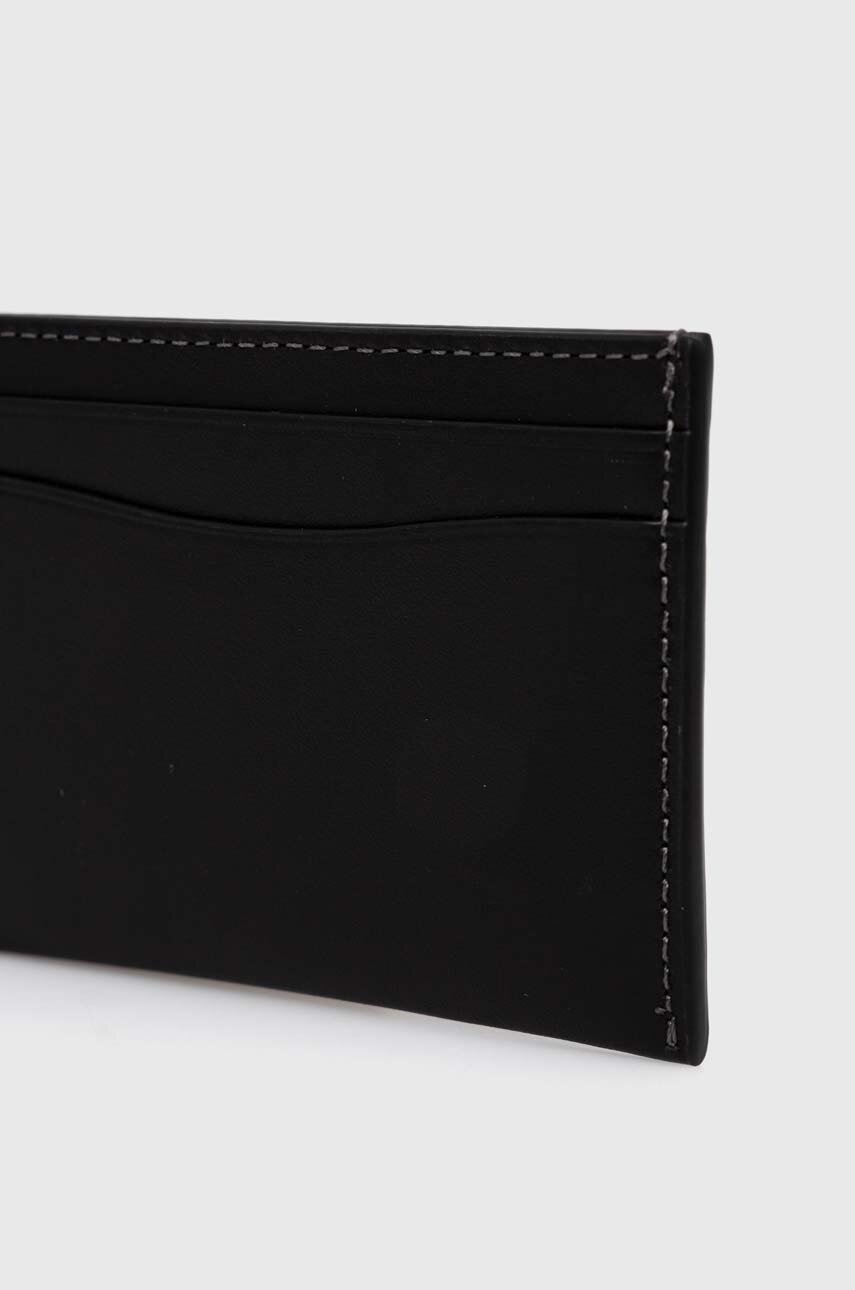 Δερμάτινη θήκη για κάρτες Coach Essential Card Case χρώμα: μαύρο φωτογραφία