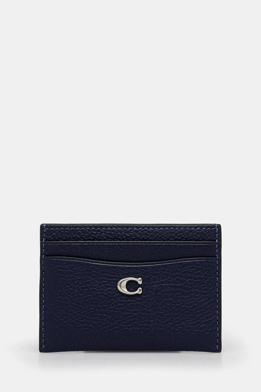 

Кожен калъф за карти Coach Essential Card Case в тъмносиньо, Тъмносин